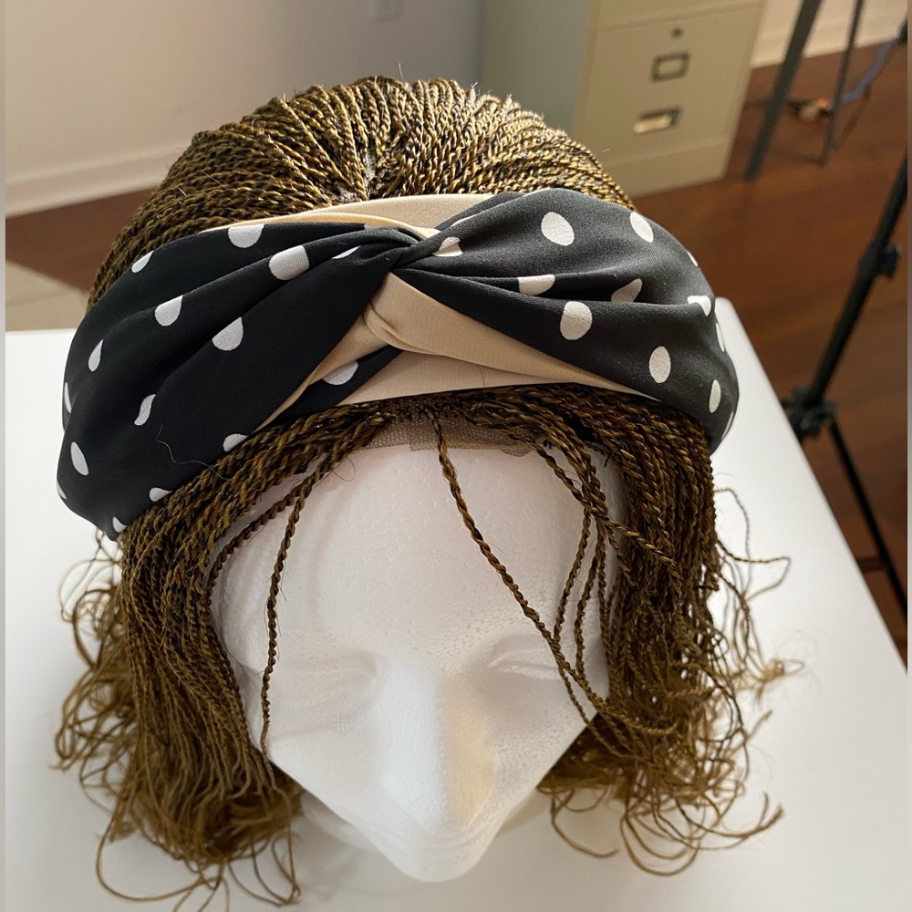 NWOT Black Polkadots Twisted Headband Hair Accessories